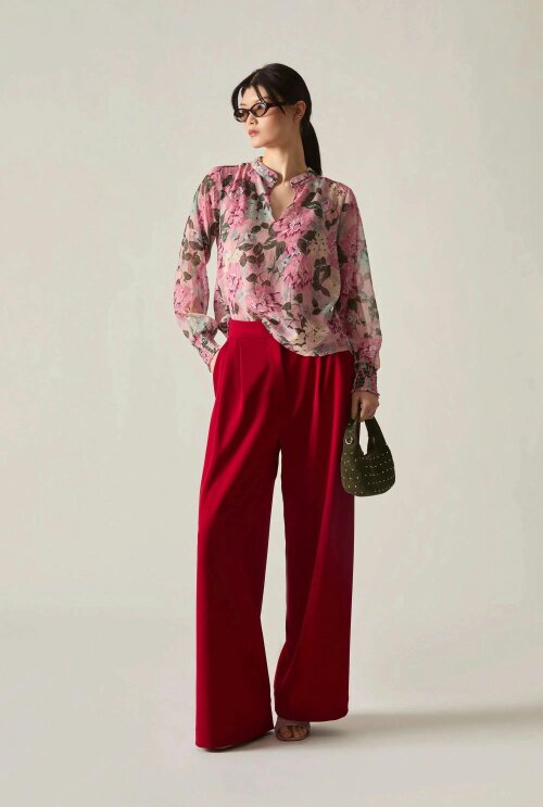 James Lakeland Pink Peony Print Blouse