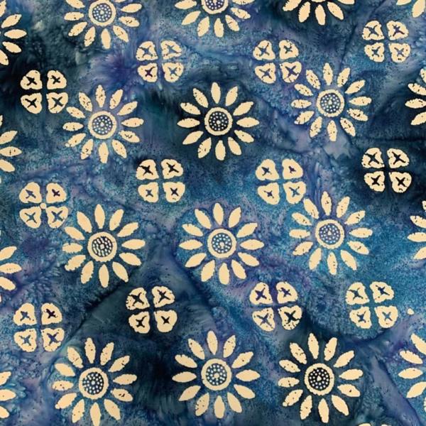 Minerva Cotton Batik Dressmaking & Quilting Fabric per metre, 110cm / 43" Wide - Blue