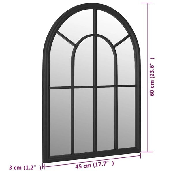 Berkfield Mirror Black 60x45 cm Iron for Indoor Use