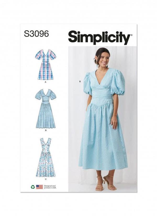 Simplicity Sewing Pattern 3096, Dresses for Women, AA (10-12-14-16-18) - Intermediate