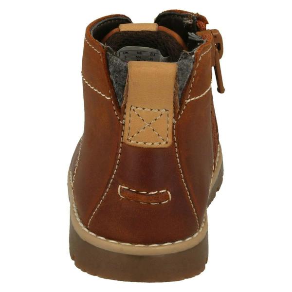 Clarks Infant Boys Clarks Lace Up Detailed Ankle Boots Comet Rock Inf