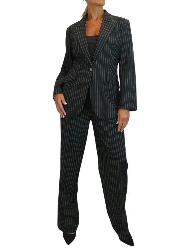 Paulo Due Women's Pinstripe 2 Piece Trouser Suit Tailored Blazer