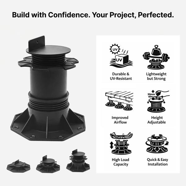 Nicoman Adjustable Pedestals Riser for Joist