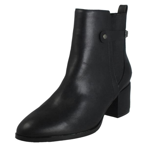 Spot On Ladies Spot On Wide Fit Zip Up Ankle Boots F51253