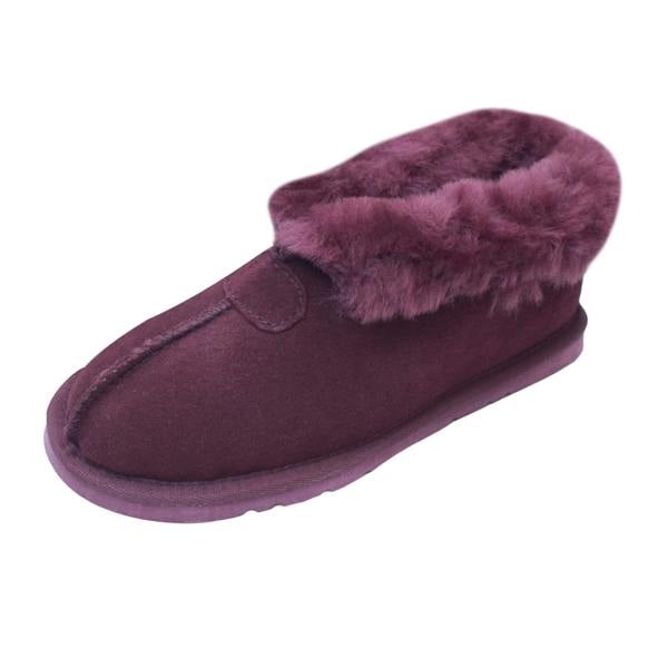 Eastern Counties Leather Womens/Ladies Sheepskin Lined Split Seam Slipper Boots - Plum - 