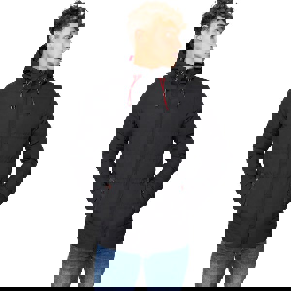 Crosshatch Mens Kampleys Embossed Padded Jacket - Black