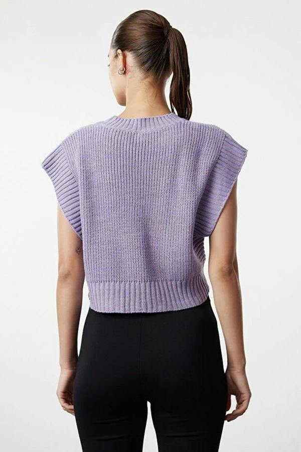 WOVCOR Crop Crew Neck Knit Sweater