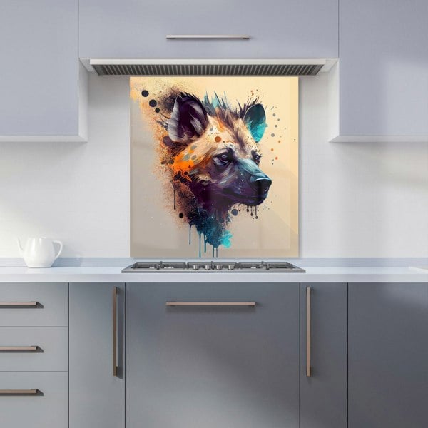 Warren Reed - Designer Hyena Face Splashart Light Background Kitchen Splashback