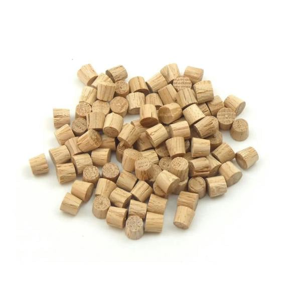 1/4" - 6.5mm Oak Flat Head End Grain Plug