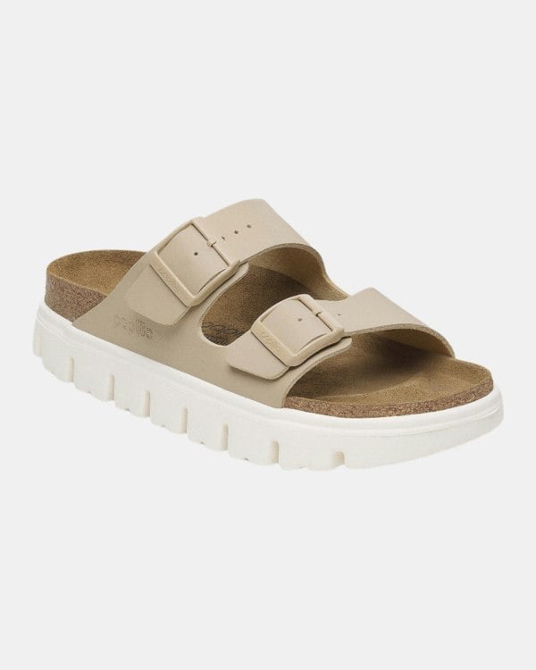 Birkenstock Papillio Arizona Chunky Womens Birko-Flor Sandals - Sandcastle/White