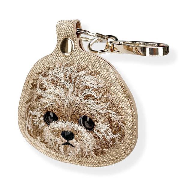 Nimmy Friends Nimmy Big Eye Cute Pet Teddy Airtag Keychain Brown - N-XDY-YSK-014