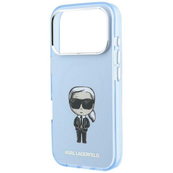 Karl Lagerfeld IML Ikonik Sketch Print Case with MagSafe for iPhone 17/18 Pro Max 6.9" Light Blue - KLHMP18X6HKIKDB