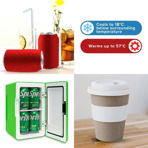 Koolatron 6L Mini Fridge 8 Can Green Skincare & Bedroom Fridge | Portable 12V Cooler Warmer for Car or Home