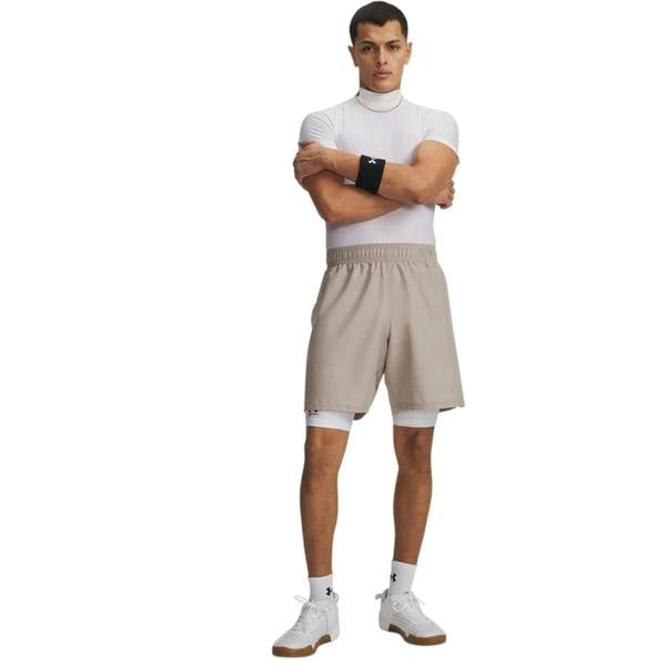 Under Armour Mens Wordmarks Woven Tech Shorts - Timber Wolf - 