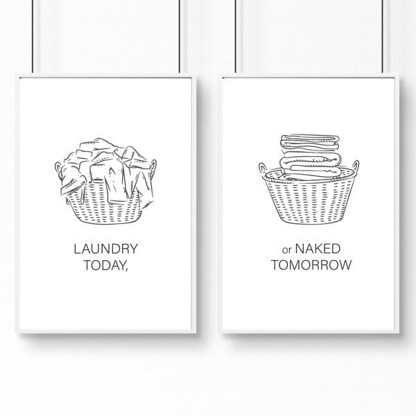 Wall Art Laundry Room | Set of 2 wall art prints