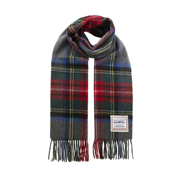 Heritage Traditions Pure Wool Check Scarf - Grey Stewart