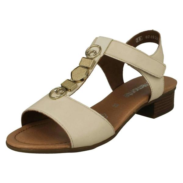 Remonte Ladies Remonte Block Heeled T-Bar Detailed Sandals D0P52