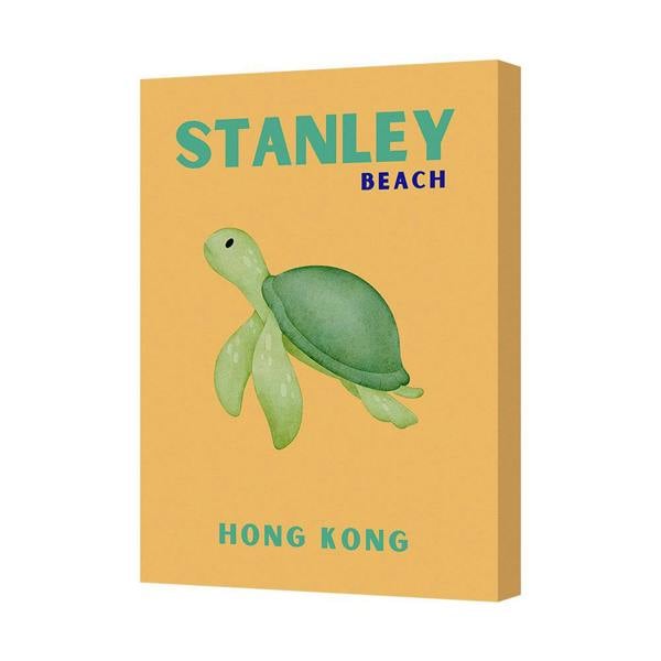Benjamin Tate Design Canvas Art Print Stanley Beach Hong Kong Turtle Illustration Wall Decor