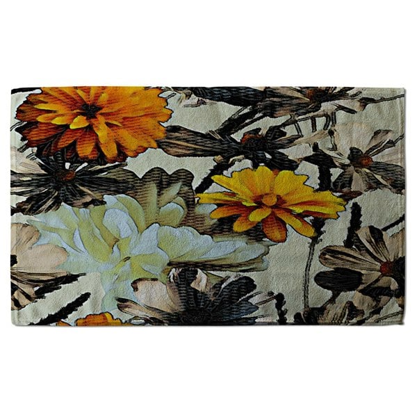 Benjamin Tate Design Orange Flower Print (Bath Towel)