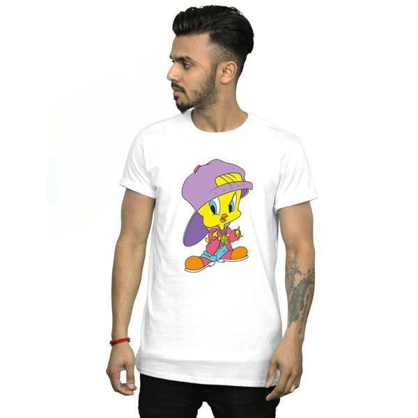 Looney Tunes Mens Tweety Pie Hip Hop T-Shirt - White