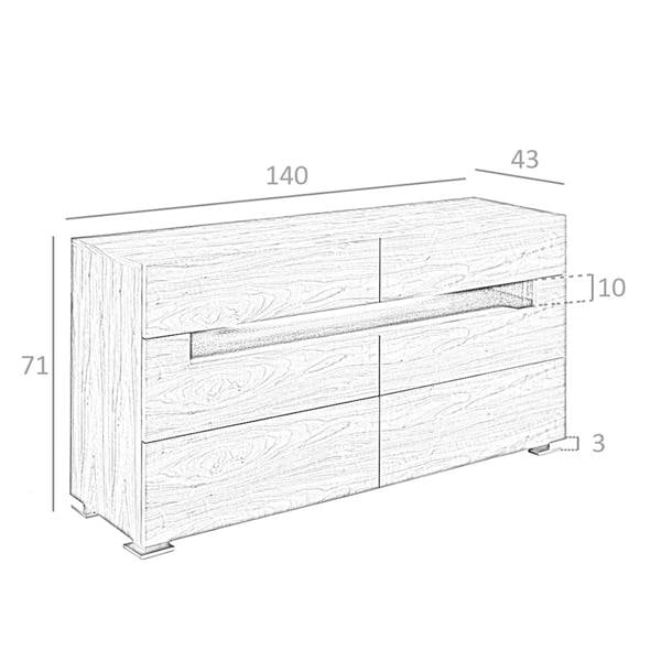 Angel Cerdá Sideboard Walnut and Polished Steel With Interior Lighting 7076