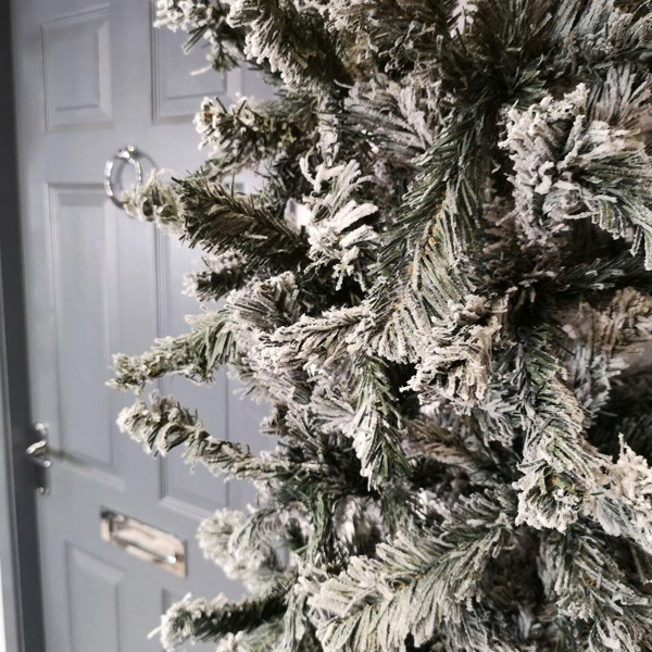 Samuel Alexander 8ft Indoor Flocked PVC Christmas Tree Arch with Snow Tips and Flat Top