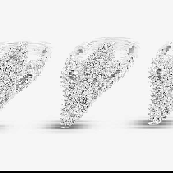 T. H. Baker 9ct White Gold 1.00ct Diamond Split Shouldered Oval Cluster Ring TH012517R