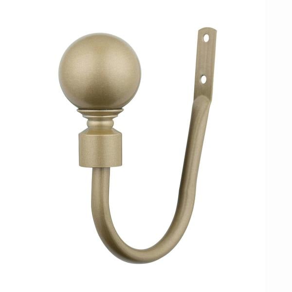 A.Unique Home Plain Round Ball Metal Extendable Curtain Pole with Rings and Fittings, In a Variety of Colours and Sizes (25/28mm)