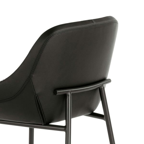 Angel Cerdá Grey Fabric and Black Leatherette Stool 4100