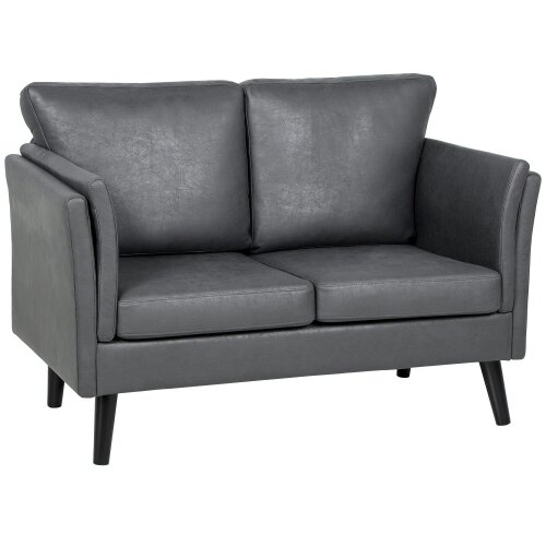 Wyld Haus Ravi Grey Faux Leather 2 Seater Sofa