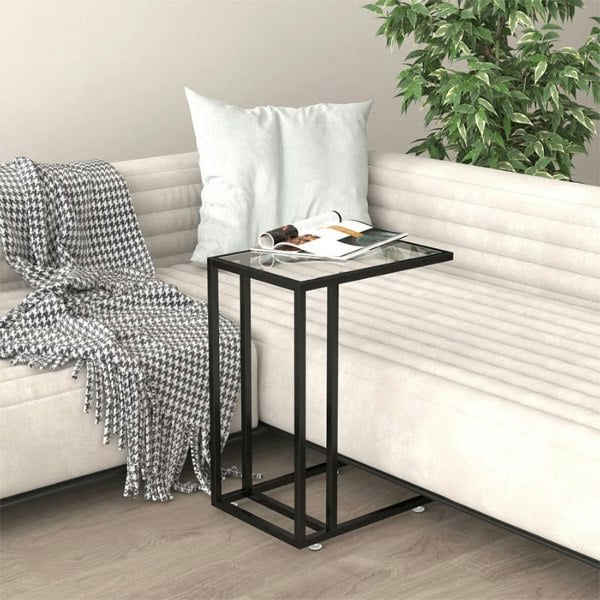 Berkfield Computer Side Table Transparent 50x35x65 cm Tempered Glass