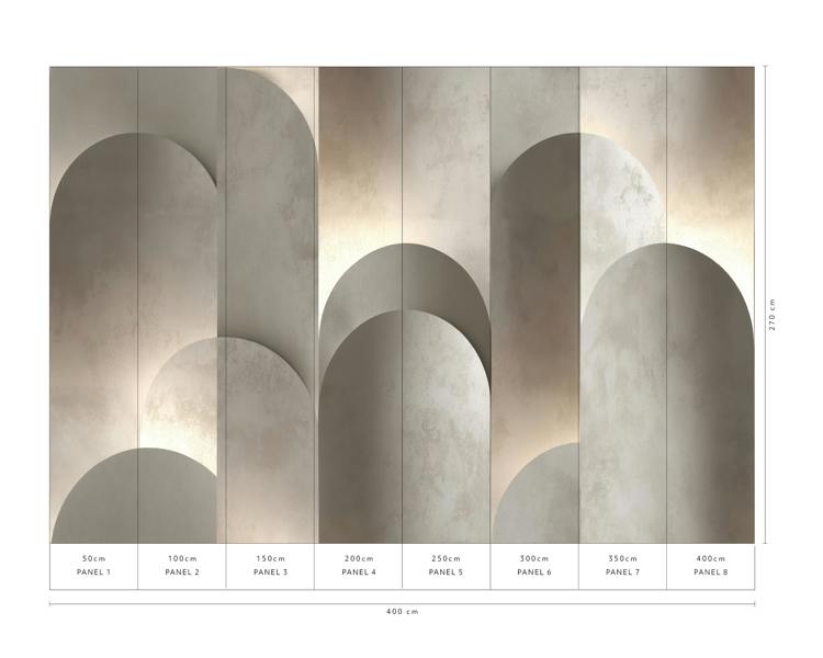 Elle Decoration By Erismann Silent Arches  - Digital wallpaper in taupe