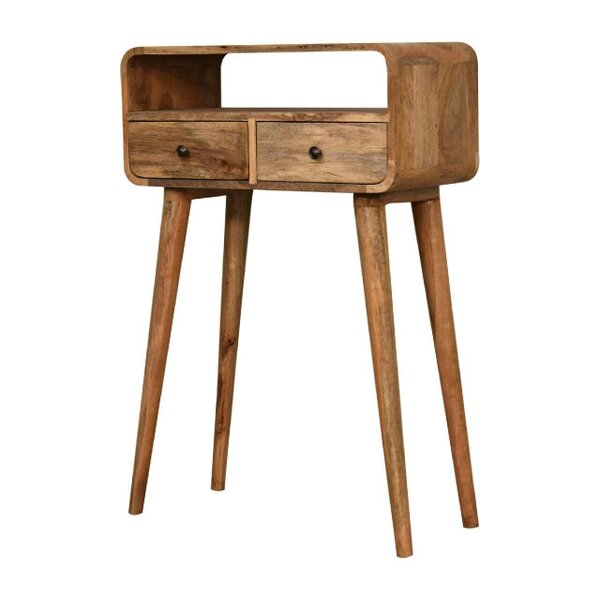 Wyld Haus Peschiera Mini Curved Oak Mango Wood Console Table
