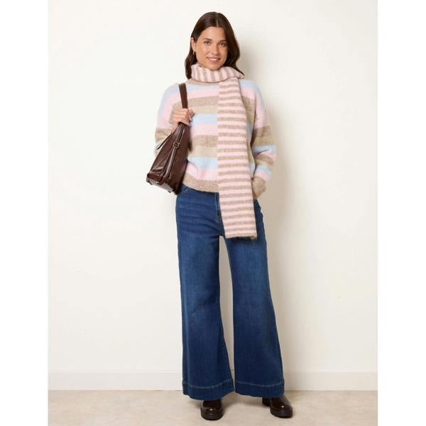 Blue Vanilla Stripe 2 in 1 Scarf Jumper