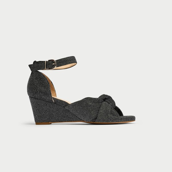 Calla Harper Wedge Shoes for Bunions & Wide Feet - Black Sparkle