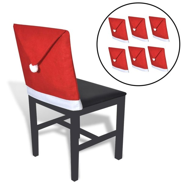 Berkfield 6 Santa Claus Hat Chair Back Covers