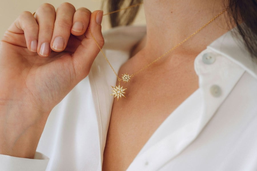 Gold Trip Celestial Double Star Necklace