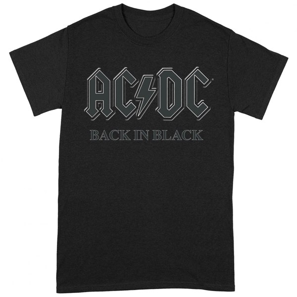 AC/DC Unisex Adult Back In Black T-Shirt - Black/Grey