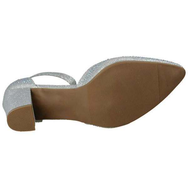 Anne Michelle Ladies Anne Michelle Block Heel Glitter Court Shoes
