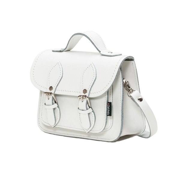 Zatchels Handmade Leather Micro Satchel - White