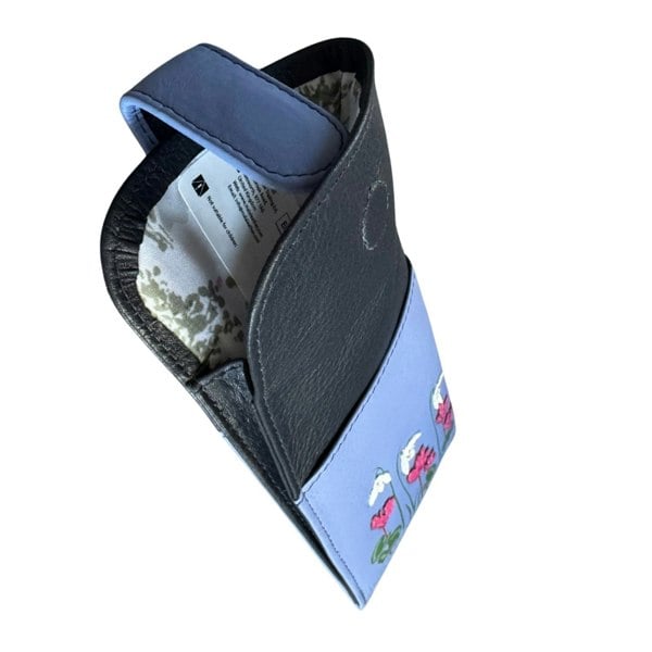 Mala Leather Snowdrop Floral Leather Glasses Case – Wide Fit with Magnetic Closure & Dust Bag