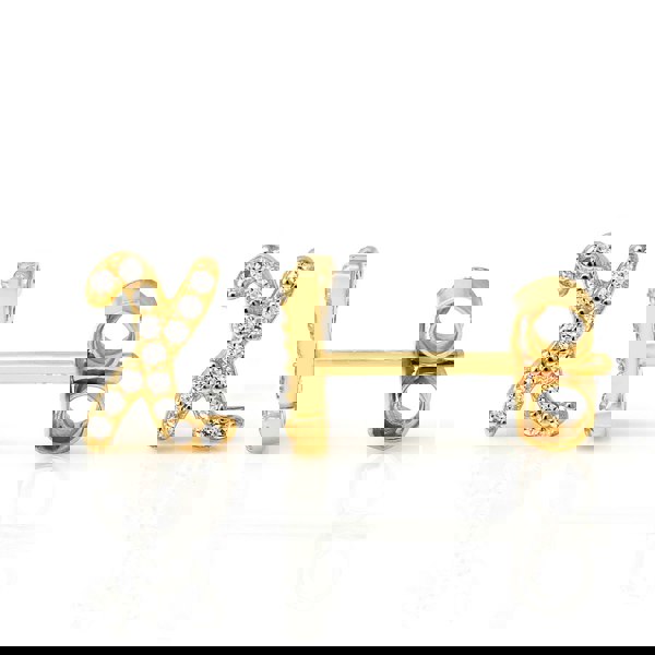 Say It With Luxe CZ Initial Earrings - Yellow Gold Plated