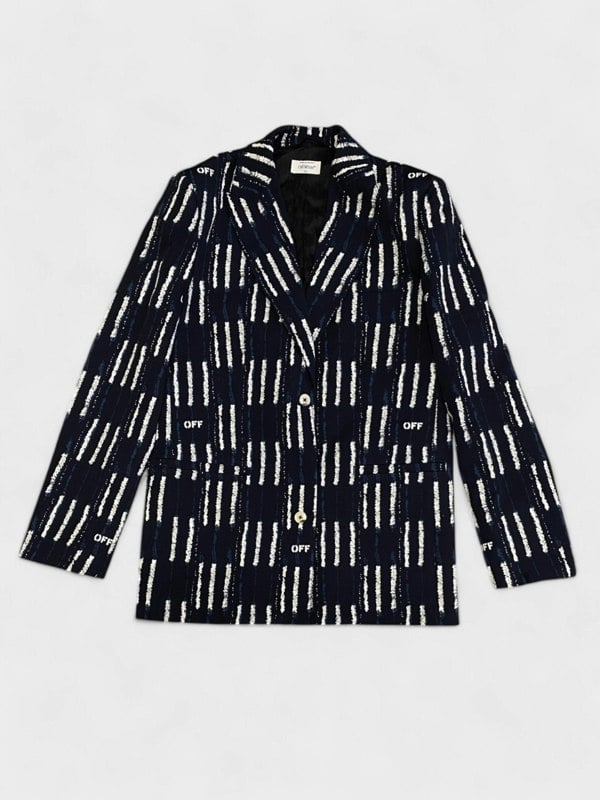 Off - White Shibori Woven Tomboy Jacket Cobalt Blue - Supplied FashionOff White