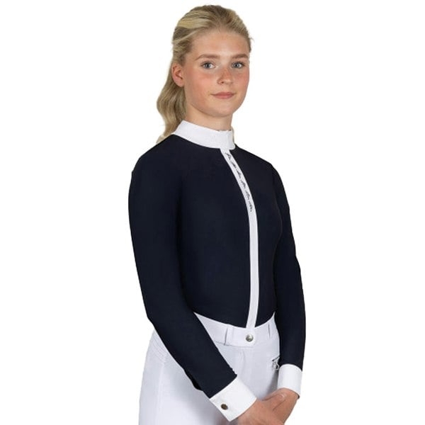 Coldstream Womens Larkhall Diamante Show Shirt - Navy