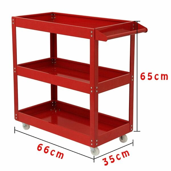 HYGRAD BUILT TO SURVIVE Heavy Duty Workshop Garage DIY Tool Storage Trolley Wheel Cart Tray 3 Tier/Shelf