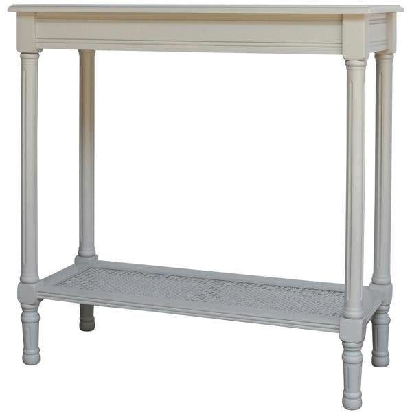Hill Interiors Belmont Rattan Collection Console Table - White - 