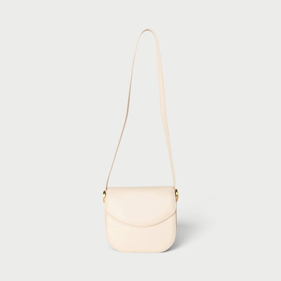 Jil Sander Medium Coin Leather Crossbody Bag Dune Beige