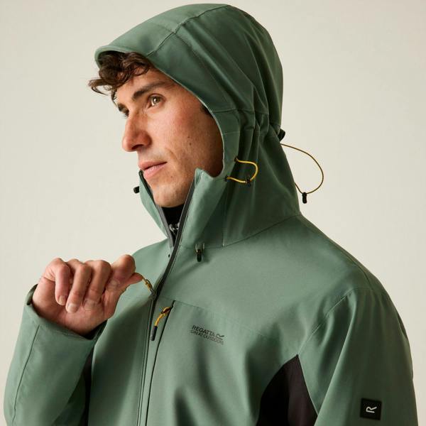 Regatta Mens Birchdale II Waterproof Jacket - Dark Forest Green/Black - 