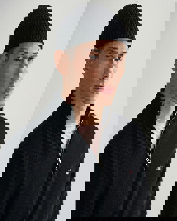 GANT Mens Casual Cotton Half Zip Jumper - 5 Black