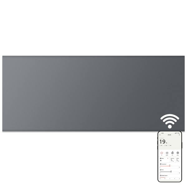 MYLEK Electric Radiator Panel Heater Grey WIFI Smart APP Eco 2000W Bathroom Safe Wall Mounted Timer Thermostat
